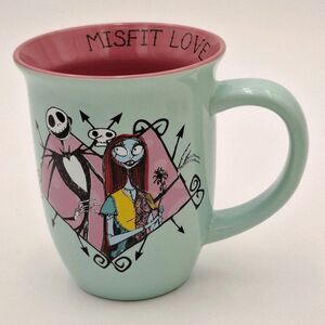 Silver Buffalo Nightmare Before Christmas Jack and Sally Misfit Love 16oz Mug